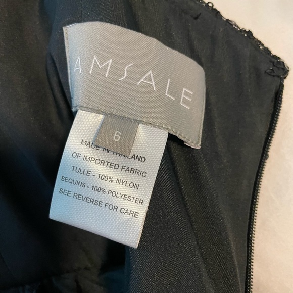 Amsale Custom Black Sequin Gown - Picture 4 of 5